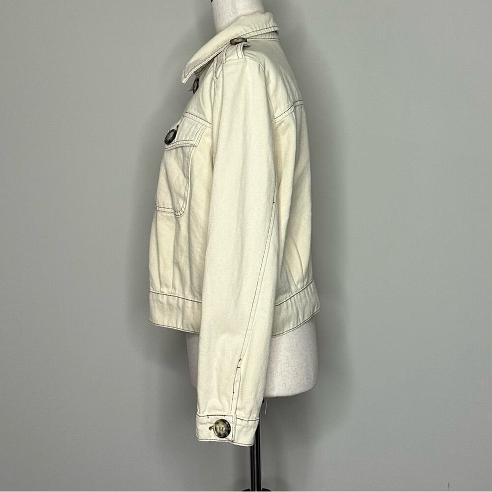 EUC | Free People | Button Denim Jacket | Cream | Size XS - Picture 5 of 14